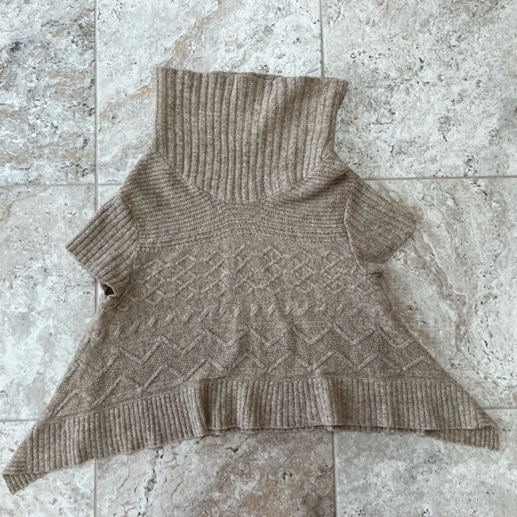 Anthropologie x Moth Wool Blend Cowl Neck Knit Sweater in Tan, size L - Picture 4 of 8